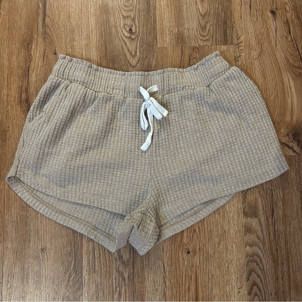 Tan Waffle Knit Shorts